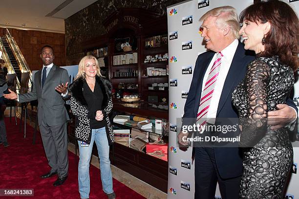 Marilu Henner, Donald Trump, and AJ Calloway attend "The Celebrity Apprentice All-Stars" Red Carpet at Trump Tower on May 7, 2013 in New York City.