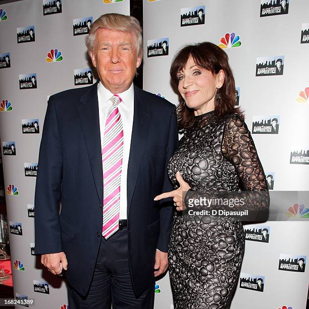 Donald Trump and Marilu Henner attend "The Celebrity Apprentice All-Stars" Red Carpet at Trump Tower on May 7, 2013 in New York City.