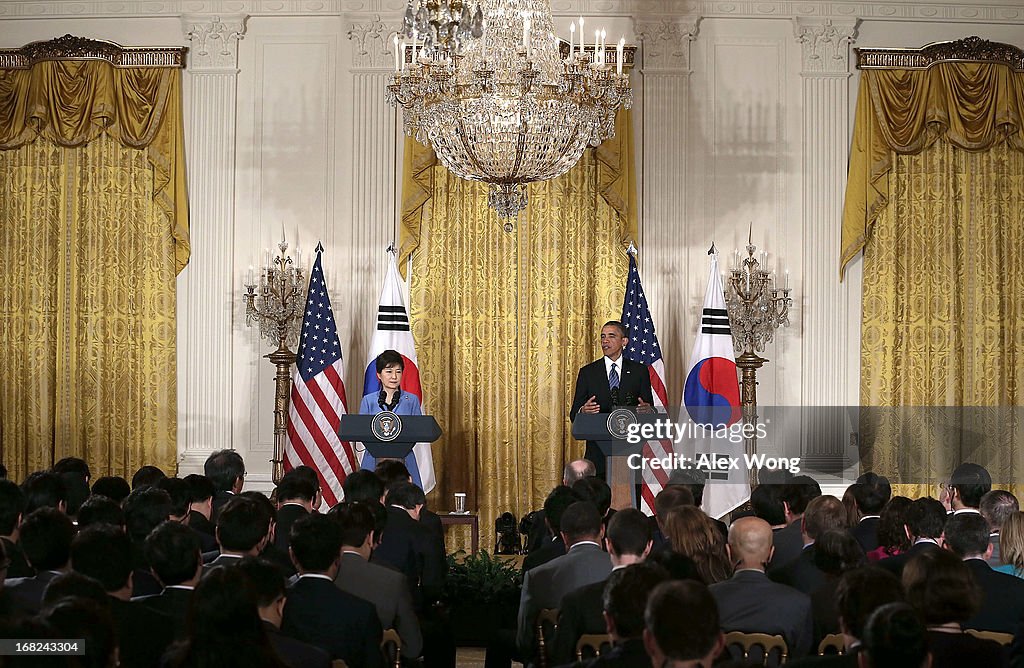 President Obama And South Korean President Park Geun-Hye Hold News Conference