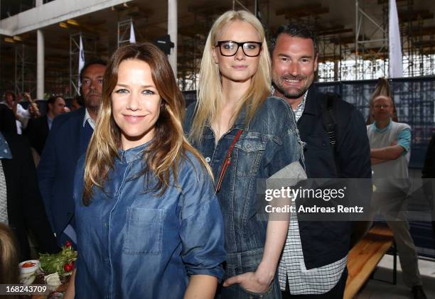 Alexandra Neldel, Franziska Knuppe and Michael Michalsky attend roofing ceremony at BMW new Berlin location at BMW Niederlassung Berlin on May 7,...