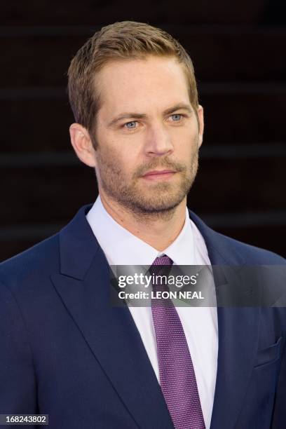 Actor Paul Walker arrives at the world premiere of "Fast and Furious 6" at the Empire cinema in Leicester Square in central London on May 7, 2013....