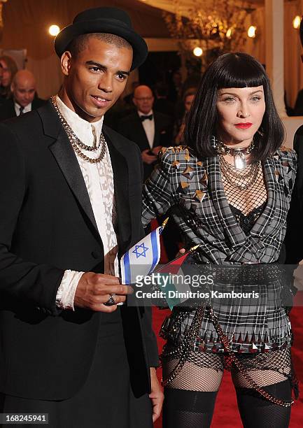 Brahim Zaibat and Madonna attend the 2013 Costume Institute Gala - PUNK: Chaos to Couture at Metropolitan Museum of Art on May 6, 2013 in New York...