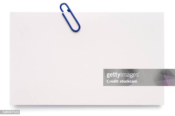 white blank index card - paperclip bildbanksfoton och bilder