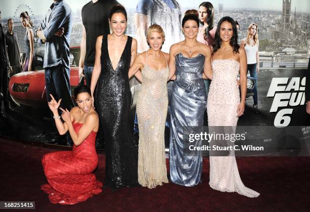 Actresses Michelle Rodriquez, Gal Gadot, Elsa Pataky, Gina Carano and Jordana Brewster attend the "Fast & Furious 6" World Premiere at The Empire,...