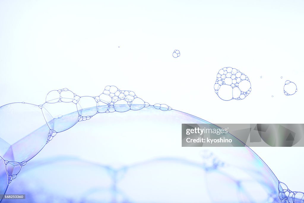 Blue tinted image of soap bubbles