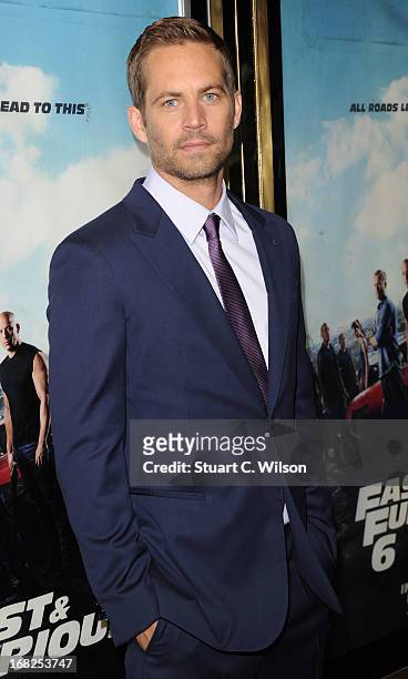 Actor Paul Walker attends the "Fast & Furious 6" World Premiere at The Empire, Leicester Square on May 7, 2013 in London, England.