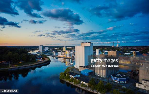 odense commercial harbor - odense denmark stock pictures, royalty-free photos & images