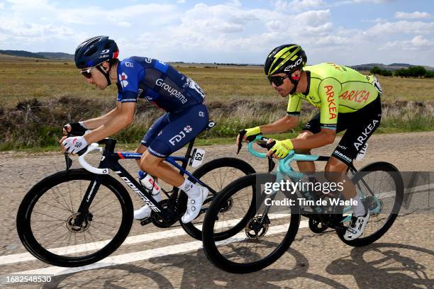Lenny Martinez of France and Team Groupama - FDJ and Cristian Rodríguez of Spain and Team Arkéa-Samsic compete during the 78th Tour of Spain 2023,...
