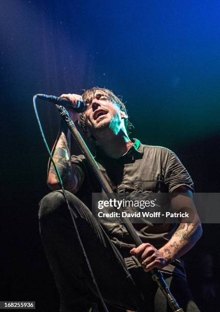 Benjamin Kowalewicz from Billy Talent performs at Le Bataclan on May 7, 2013 in Paris, France.