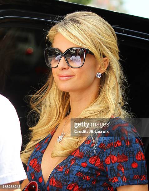 Paris Hilton and River Viiper are seen on Robertson Blvd. On May 7, 2013 in Los Angeles, California.