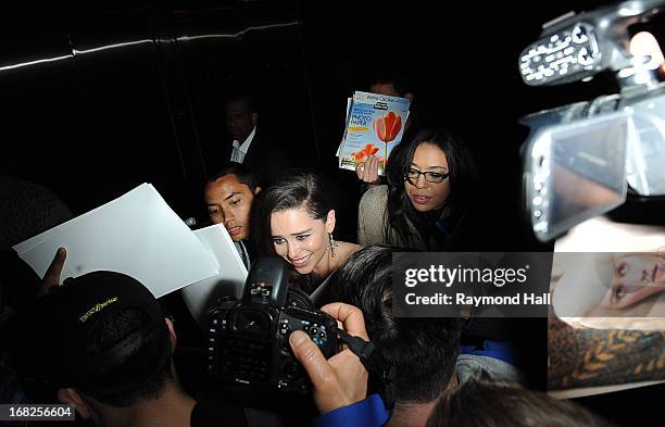 Actress Emilia Clarke leaves the 'PUNK: Chaos To Couture' Costume Institute Gala after party at the Standard Hotel on May 6, 2013 in New York City.