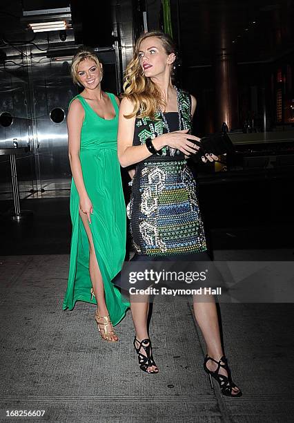 Actresses Kate Upton and Brooklyn Decker leave the 'PUNK: Chaos To Couture' Costume Institute Gala after party at the Standard Hotel on May 6, 2013...