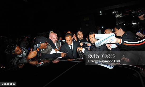 Professional golfer Tiger Woods leave the 'PUNK: Chaos To Couture' Costume Institute Gala after party at the Standard Hotelon May 6, 2013 in New York...