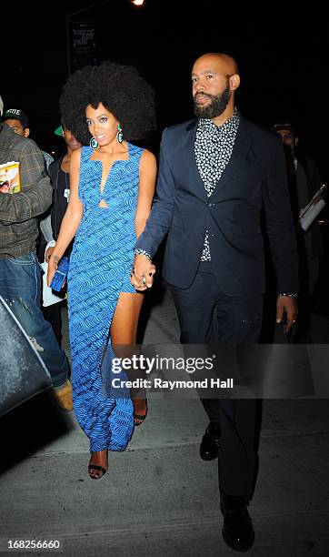 Actress and singer Solange Knowles leaves the 'PUNK: Chaos To Couture' Costume Institute Gala after party at the Standard Hotel on May 6, 2013 in New...