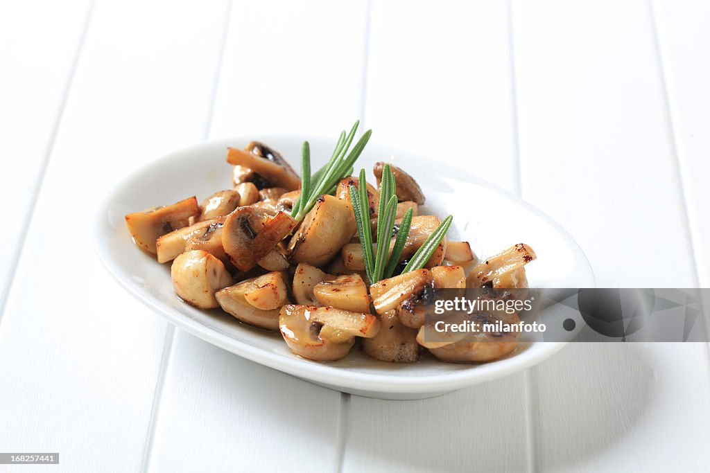 Roasted button mushrooms