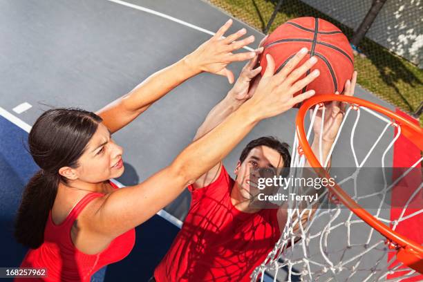 blocking the shot - intramural sports stock pictures, royalty-free photos & images