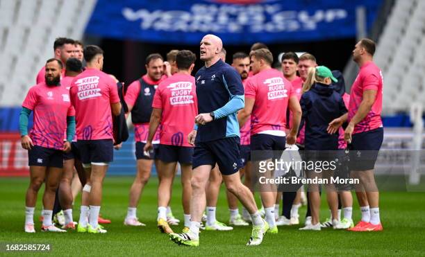 Paris , France - 22 September 2023; Forwards coach Paul O'Connell during the Ireland rugby squad captain's run at the Stade de France in Saint Denis,...
