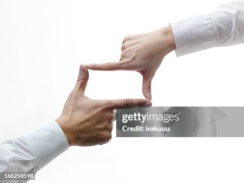 Hands making frame Hands making frame