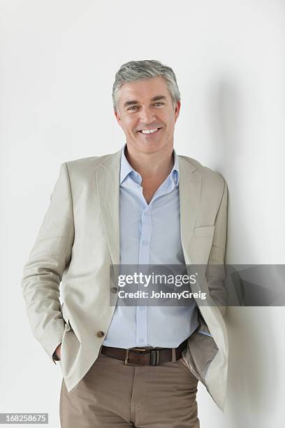 businessman - relaxed and confident - ceo white background stock pictures, royalty-free photos & images