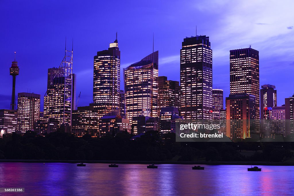Primo piano-CBD di Sydney al tramonto