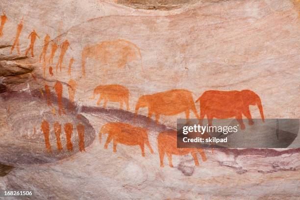 buschman rock art in south africa - cederberg gebirge stock-fotos und bilder