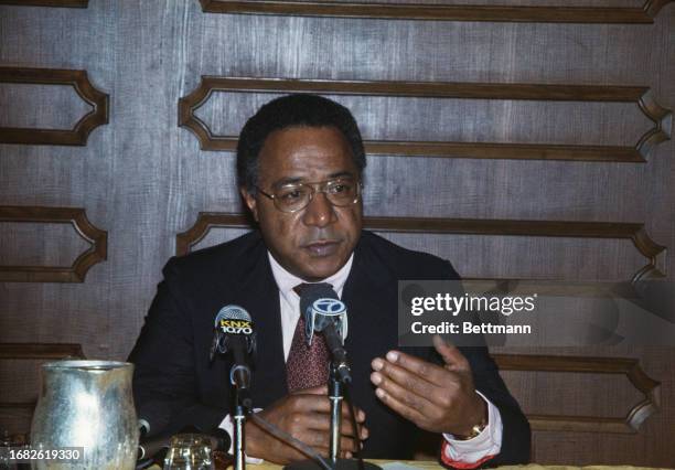 American writer Alex Haley in Portland, Oregon, May 25th 1977.