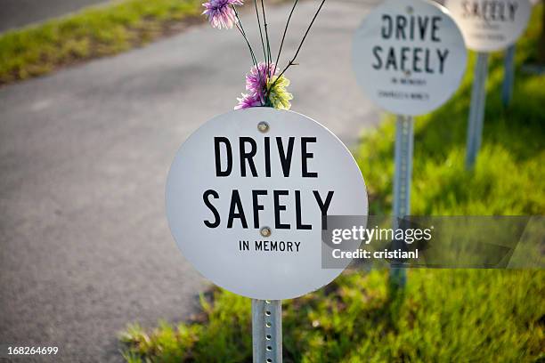 drive safely - roadside memorial stock pictures, royalty-free photos & images