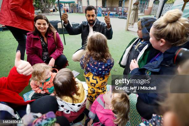 Scotland’s First Minister Humza Yousaf joins SNP candidate for the Rutherglen and Hamilton West by-election, Katy Loudon on the campaign trail at Ace...