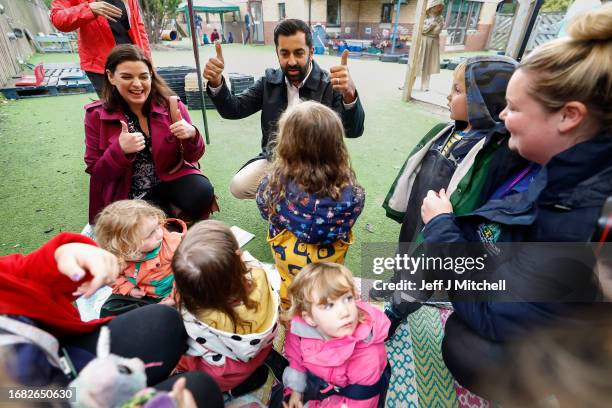 Scotland’s First Minister Humza Yousaf joins SNP candidate for the Rutherglen and Hamilton West by-election, Katy Loudon on the campaign trail at Ace...