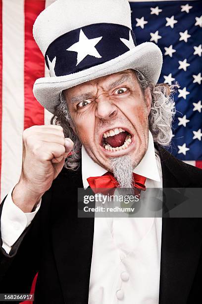 angry uncle sam - uncle sam i want you stock pictures, royalty-free photos & images