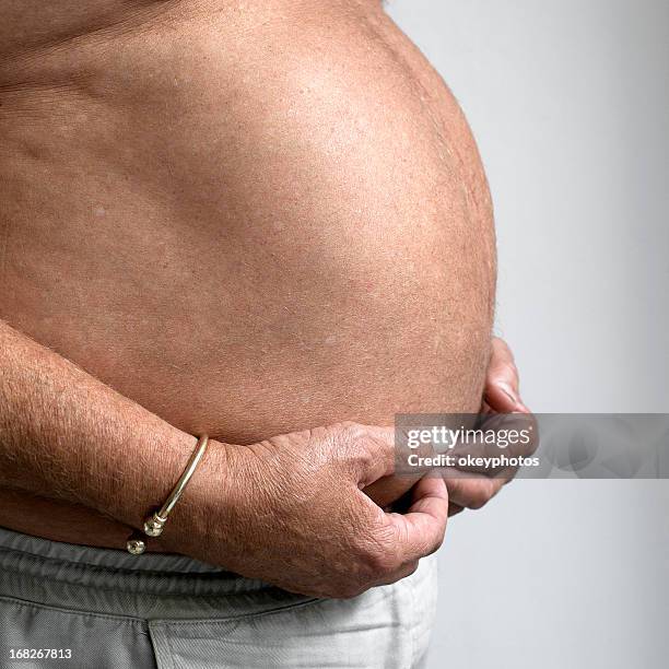 overweight - hairy old man stock pictures, royalty-free photos & images