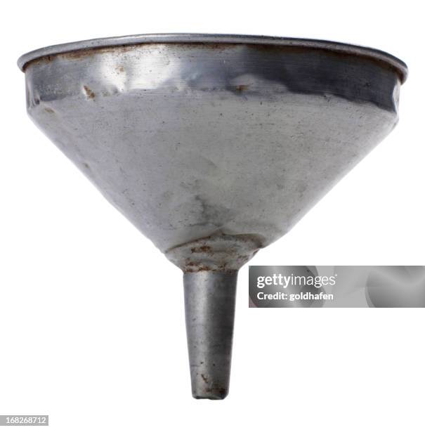 funnel made of aluminium - funnel stock pictures, royalty-free photos & images