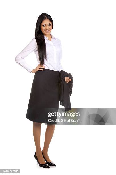 confident woman portrait in white - 2hotbrazil bildbanksfoton och bilder