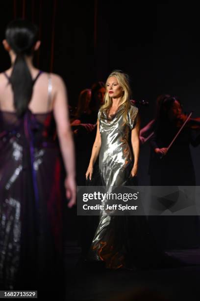 Kate Moss performs onstage during Vogue World: London at Theatre Royal Drury Lane on September 14, 2023 in London, England.