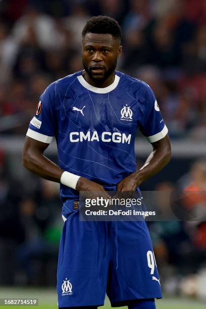 Chancel Mbemba of Marseille looks on during the UEFA Europa League Group B match between AFC Ajax and Olympique de Marseille at Johan Cruijff Arena...