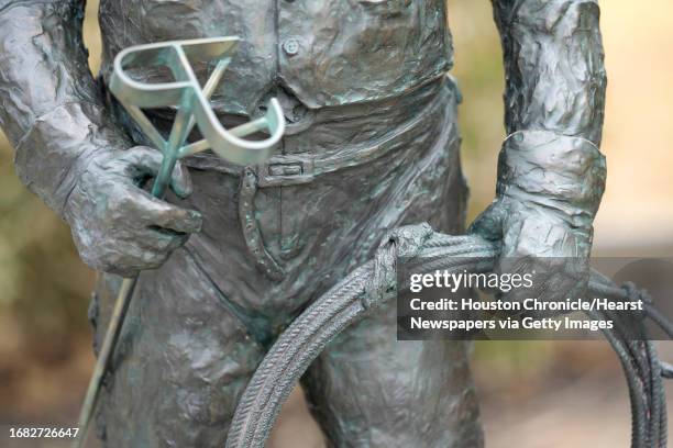 Statue of The Rancher is shown in Cedar Brake Park Wednesday, Sept. 13 in Montgomery. Sculptor Lynn Peverill talked about the new addition of The...