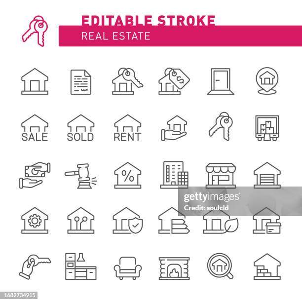 real estate icons - commercial real estate stock illustrations