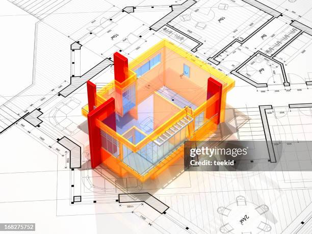 abstract blueprint - designer wireframe stockfoto's en -beelden