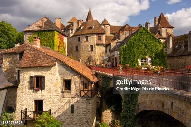 carennac medieval village, lot, midi-pyrénées, france. - castle stock pictures, royalty-free photos & images