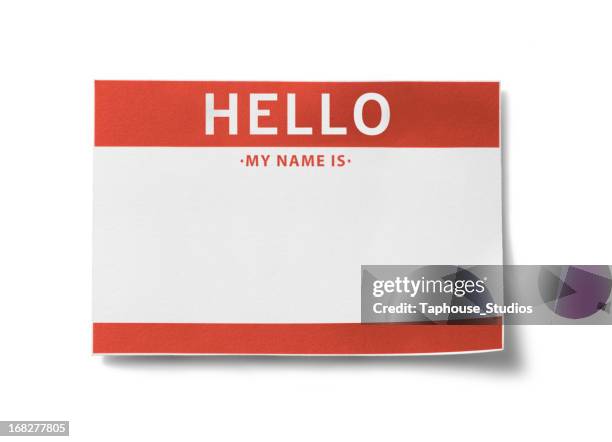 name tag (with clipping paths) - naamplaatje etiket stockfoto's en -beelden