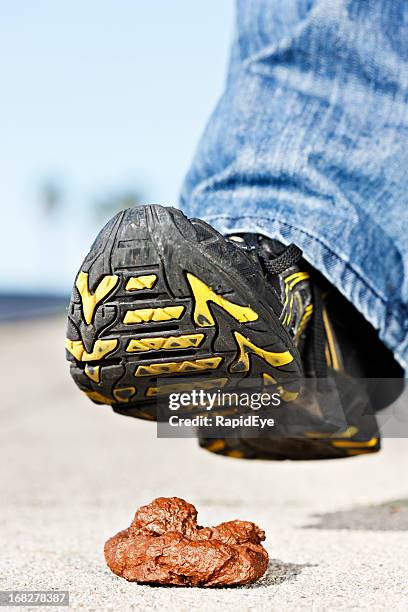 ocorreu um erro! homem de pé sobre a passo em doggie-fazer! - step stool imagens e fotografias de stock