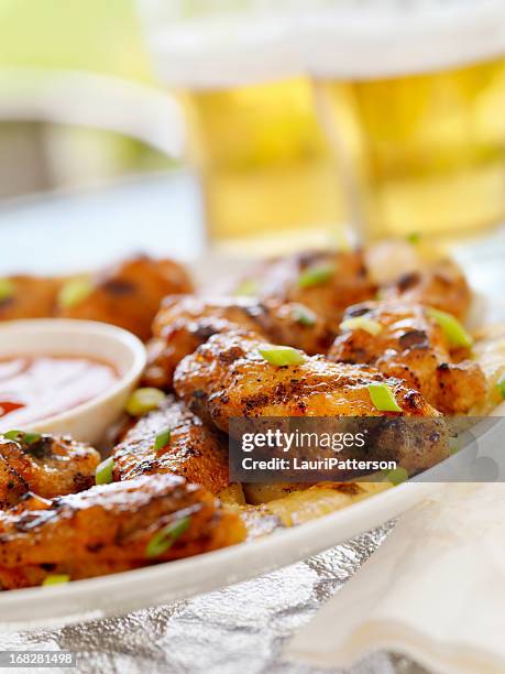 bbq chicken wings - bbq chicken stock pictures, royalty-free photos & images