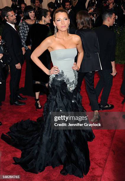 Blake Lively attends the Costume Institute Gala for the "PUNK: Chaos to Couture" exhibition at the Metropolitan Museum of Art on May 6, 2013 in New...