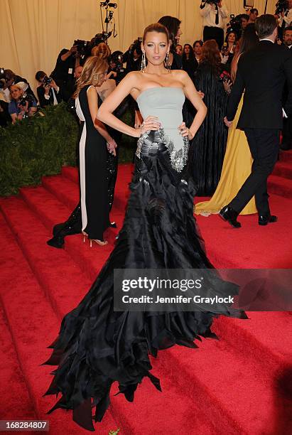 Blake Lively attends the Costume Institute Gala for the "PUNK: Chaos to Couture" exhibition at the Metropolitan Museum of Art on May 6, 2013 in New...