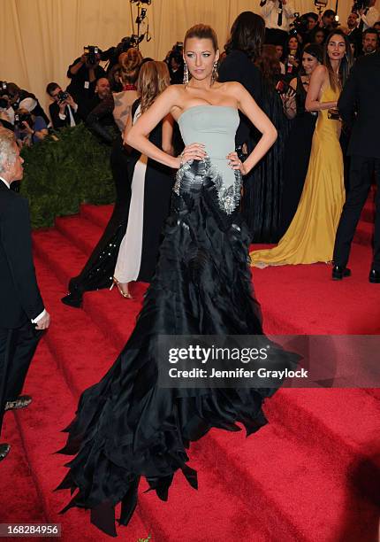 Blake Lively attends the Costume Institute Gala for the "PUNK: Chaos to Couture" exhibition at the Metropolitan Museum of Art on May 6, 2013 in New...