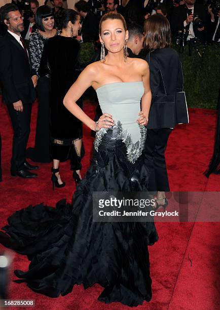 Blake Lively attends the Costume Institute Gala for the "PUNK: Chaos to Couture" exhibition at the Metropolitan Museum of Art on May 6, 2013 in New...