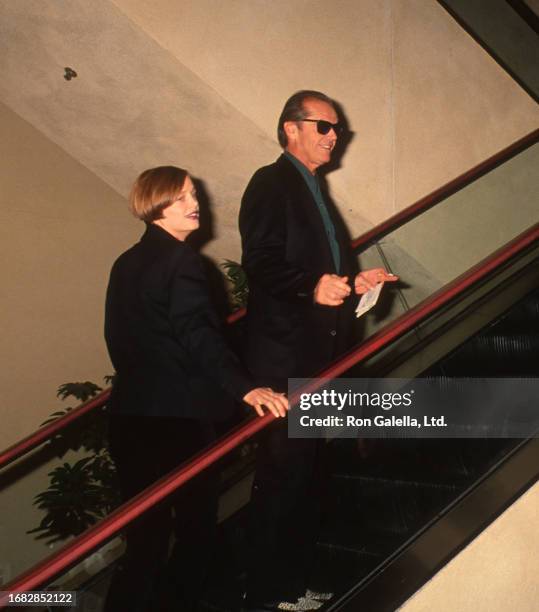 Married American couple, actors Rebecca Broussard and Jack Nicholson attend a premiere of 'The Sheltering Sky at the AMC Century 14 Theater, Century...