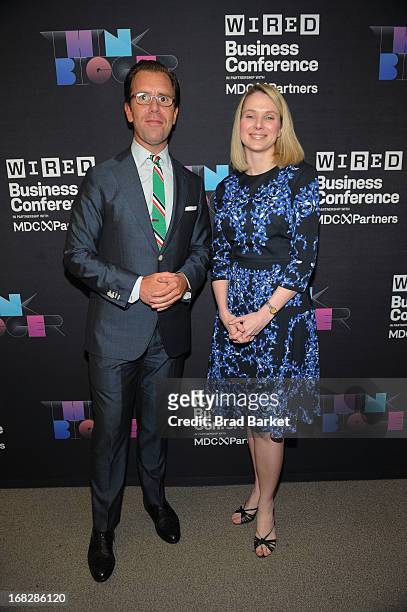 Editor in Chief of Wired, Scott Dadich and President and CEO of Yahoo!, Marissa Mayer attend the WIRED Business Conference: Think Bigger at Museum of...