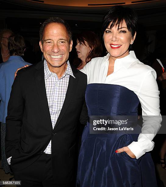 Harvey Levin and Kris Jenner attend the Brady Center's "We Are Better Than This" gala dinner at Beverly Hills Hotel on May 7, 2013 in Beverly Hills,...