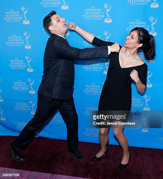 Nominee's Josh Oshinsky and Tiffany Oshinsky attend the 34th Annual Sports Emmy Awards Reception at Frederick P. Rose Hall, Jazz at Lincoln Center on...